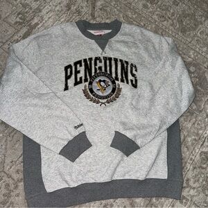 Mitchell &‎ Ness Mens Black NHL Pittsburg Penguins Pull Over Hoodie Size L